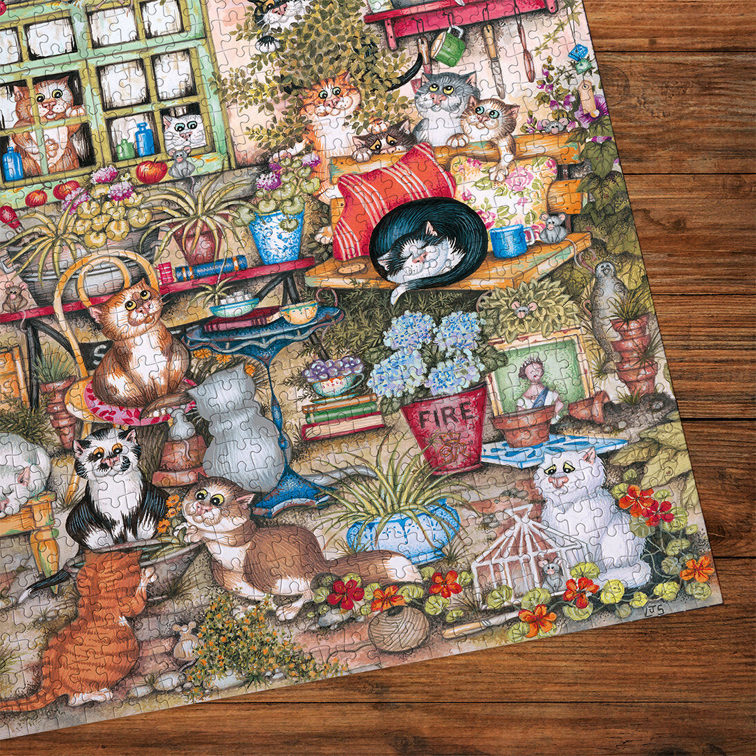 gibsons-courtyard-cats-puzzle-1000-teile-katzenmotiv image 3