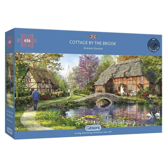 gibsons-cottage-by-the-brook-puzzle-636-teile-panorama image 1