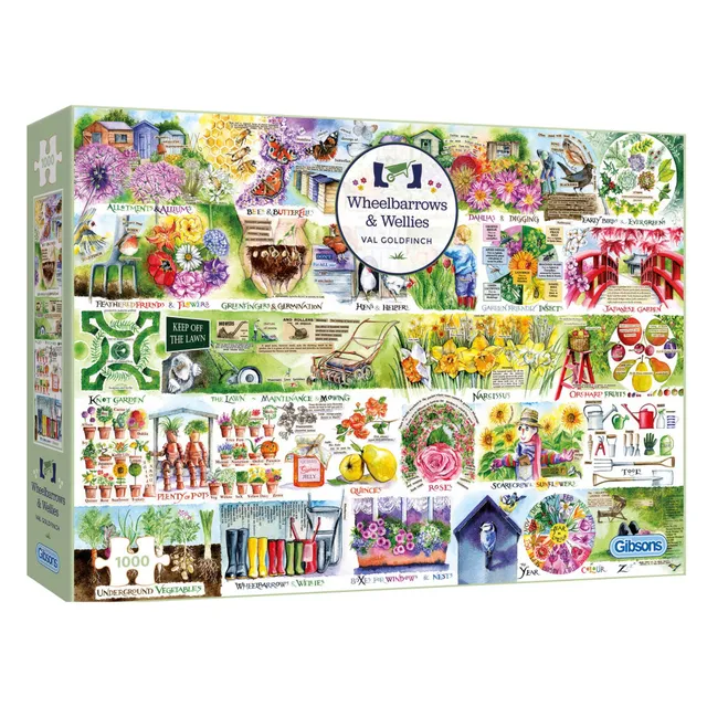 gibsons-wheelbarrows-and-wellies-puzzle-1000-teile-garten image 1