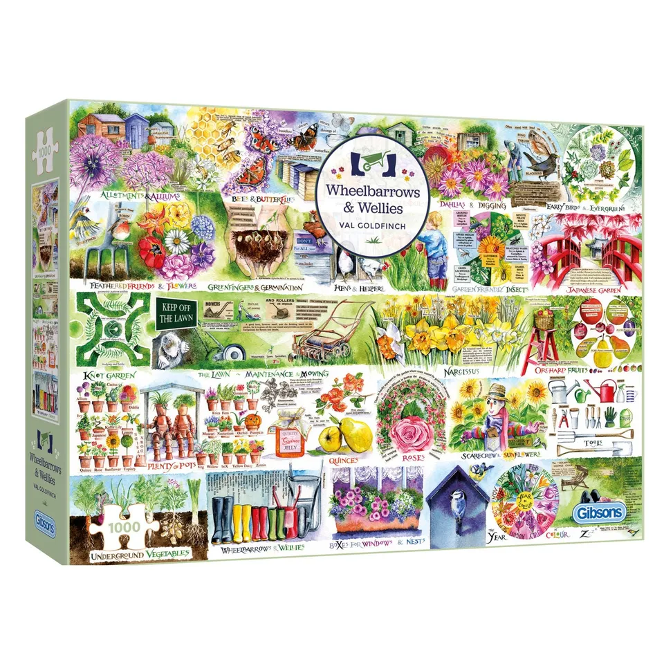 gibsons-wheelbarrows-and-wellies-puzzle-1000-teile-garten image 1