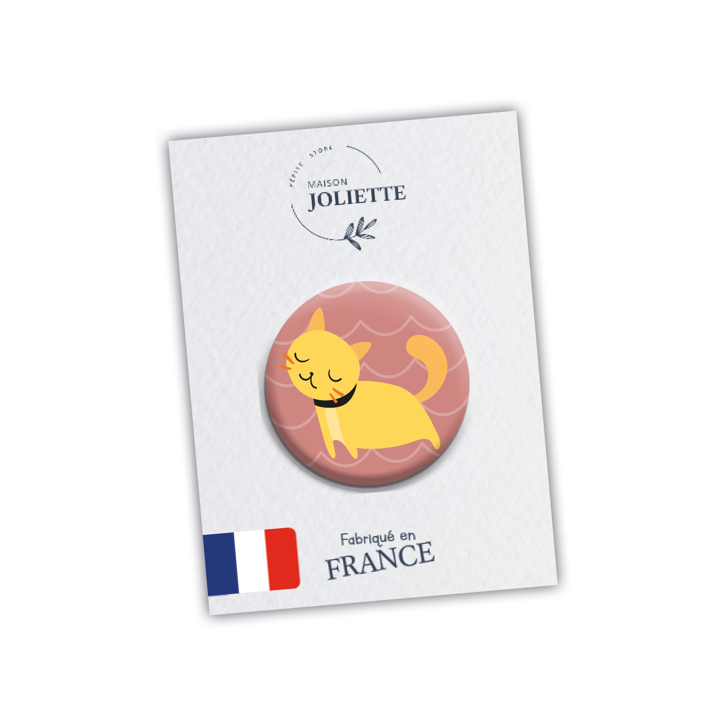 maison-joliette-chat-jaune-button-32mm-gelbe-katze-matt image 2