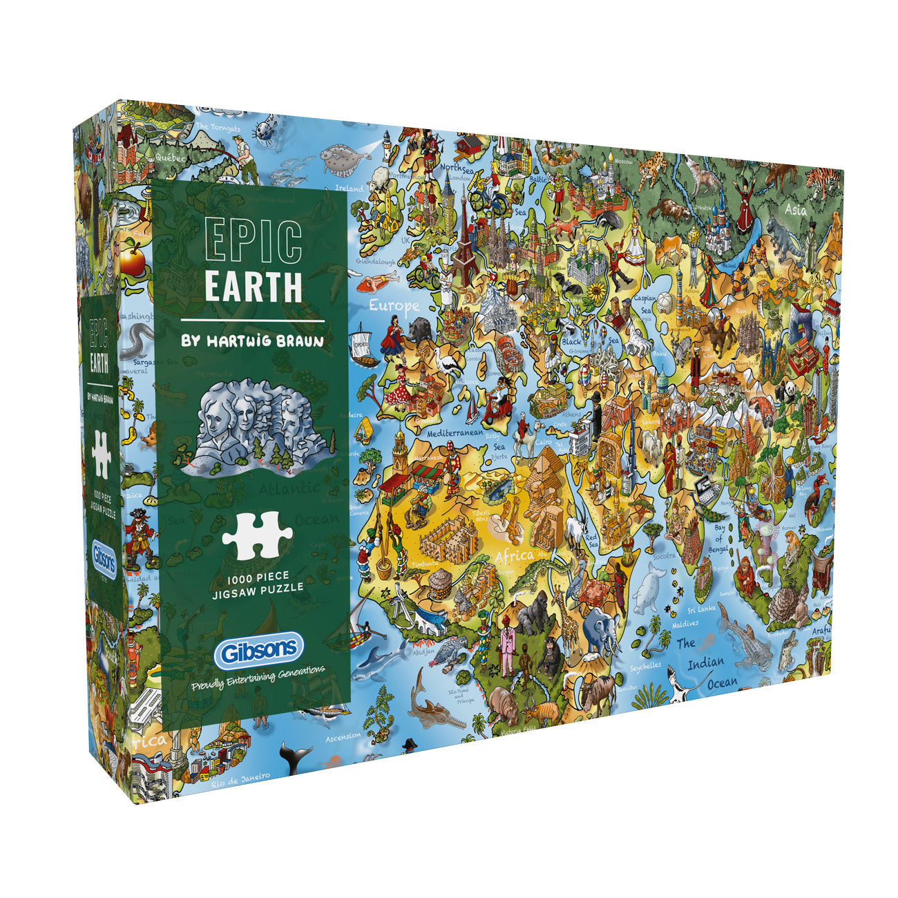 gibsons-epic-earth-puzzle-1000-teile-weltkarte-braun image 1