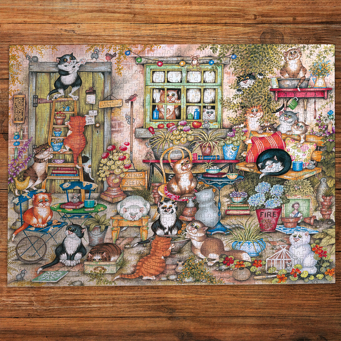 gibsons-courtyard-cats-puzzle-1000-teile-katzenmotiv image 2