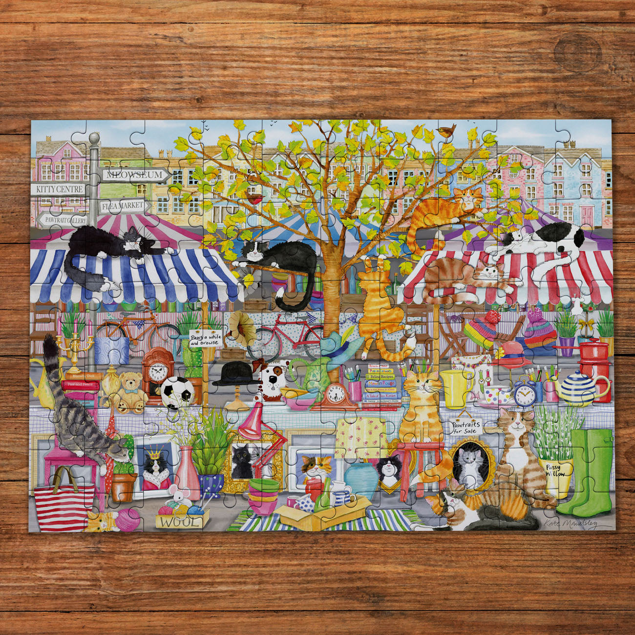 gibsons-flea-market-moggies-100-xxl-puzzle-katzenmotiv image 2