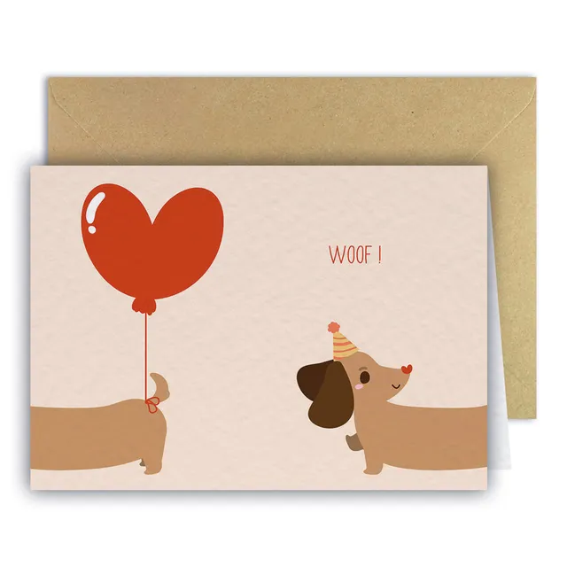 maison-joliette-gru-karte-chiens-saucisse-karte-a6-mit-umschlag image 1