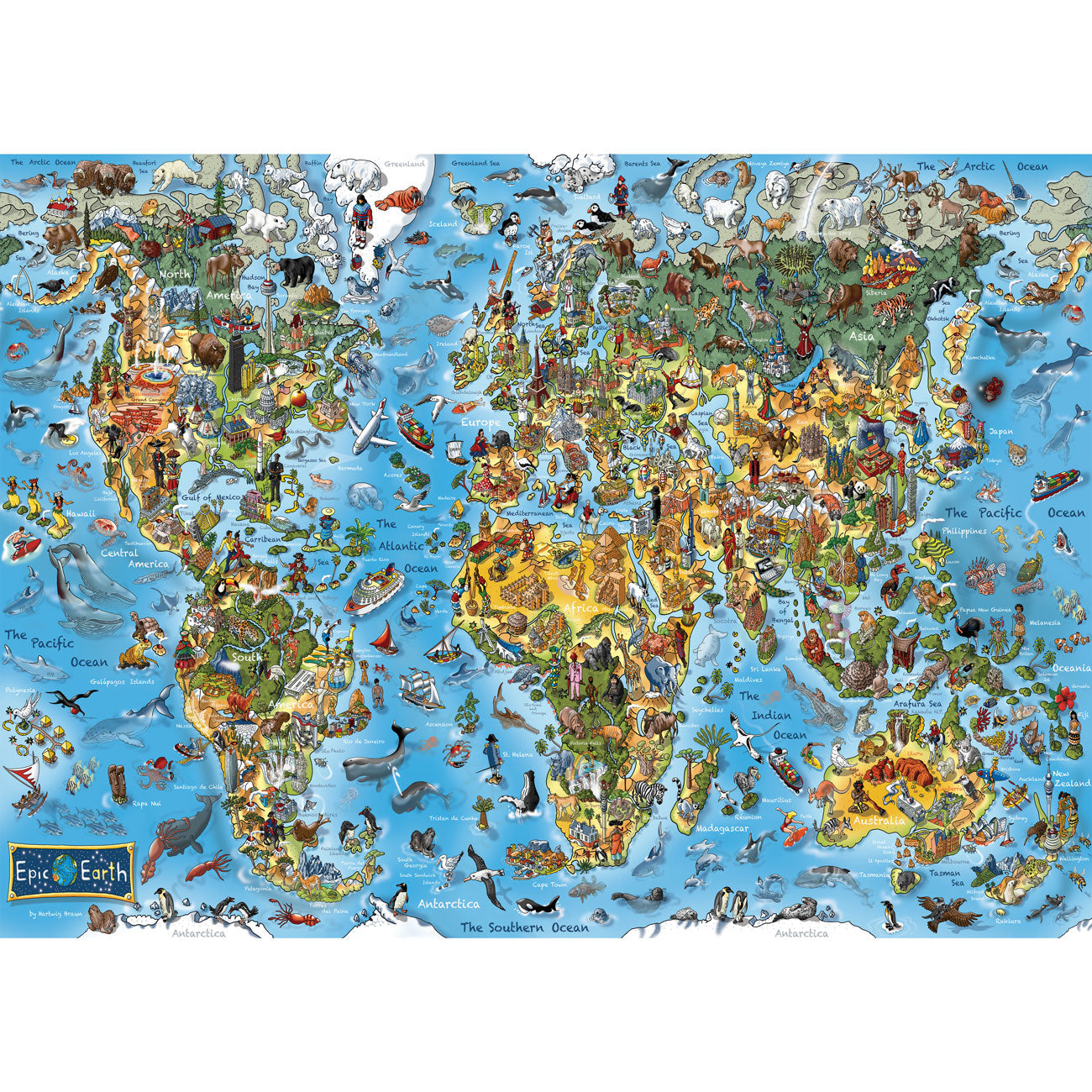 gibsons-epic-earth-puzzle-1000-teile-weltkarte-braun image 4