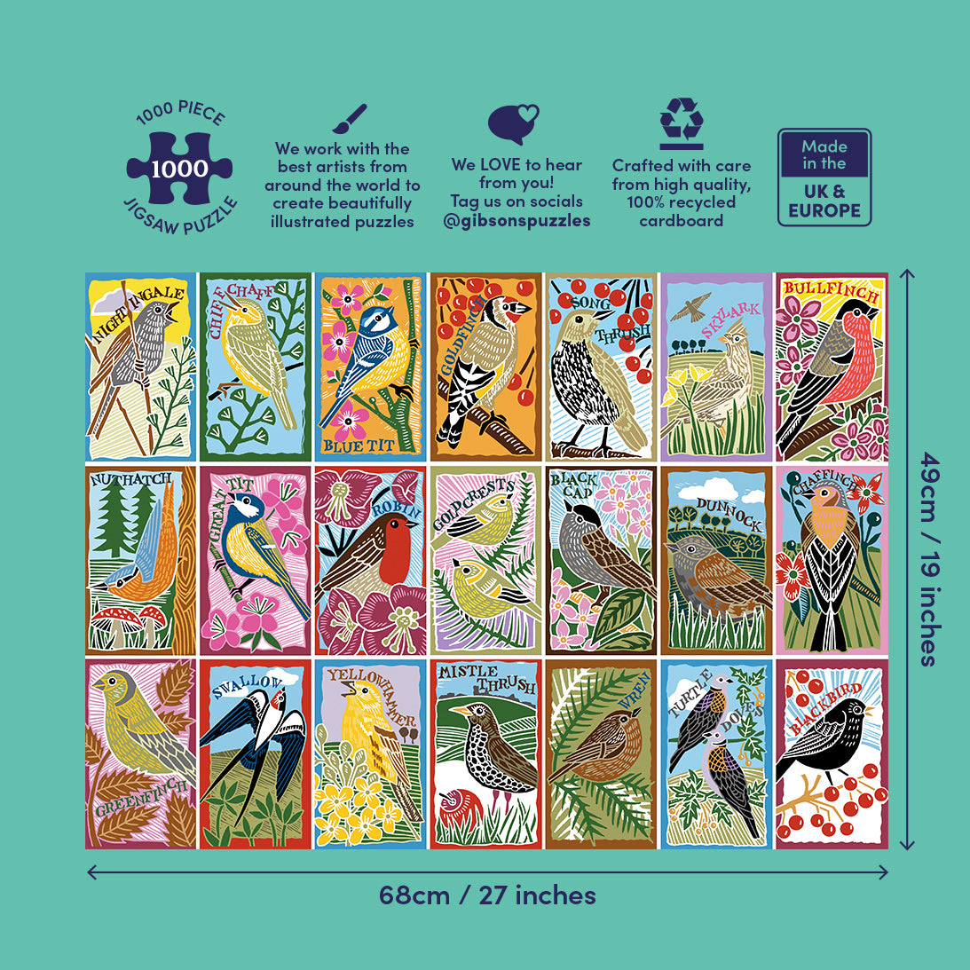 gibsons-rspb-british-songbirds-puzzle-1000-teile-v-gel image 4