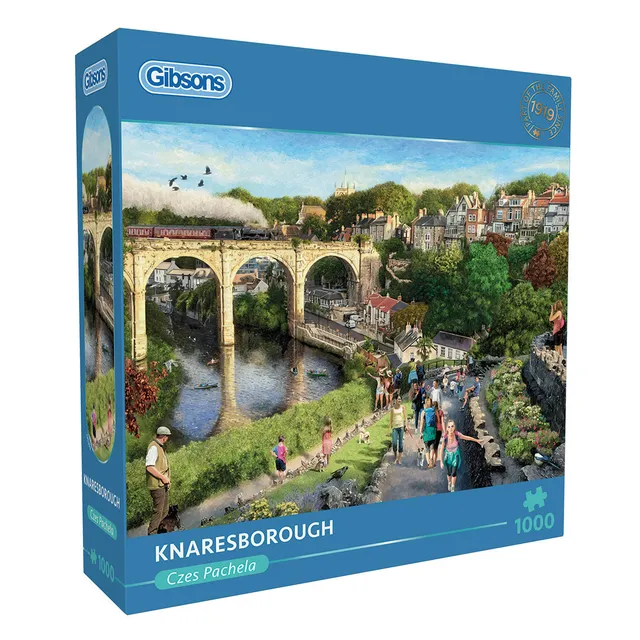 gibsons-knaresborough-puzzle-1000-teile-landschaft-mit-dampflok image 1