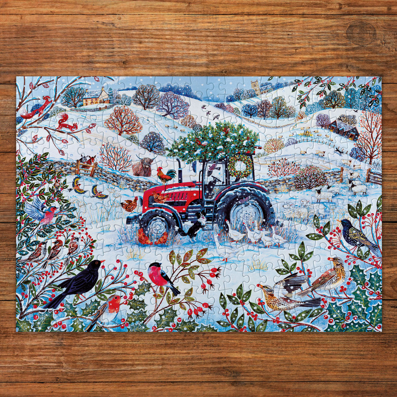 gibsons-festive-farm-250-xl-teile-puzzle-weihnachten image 2
