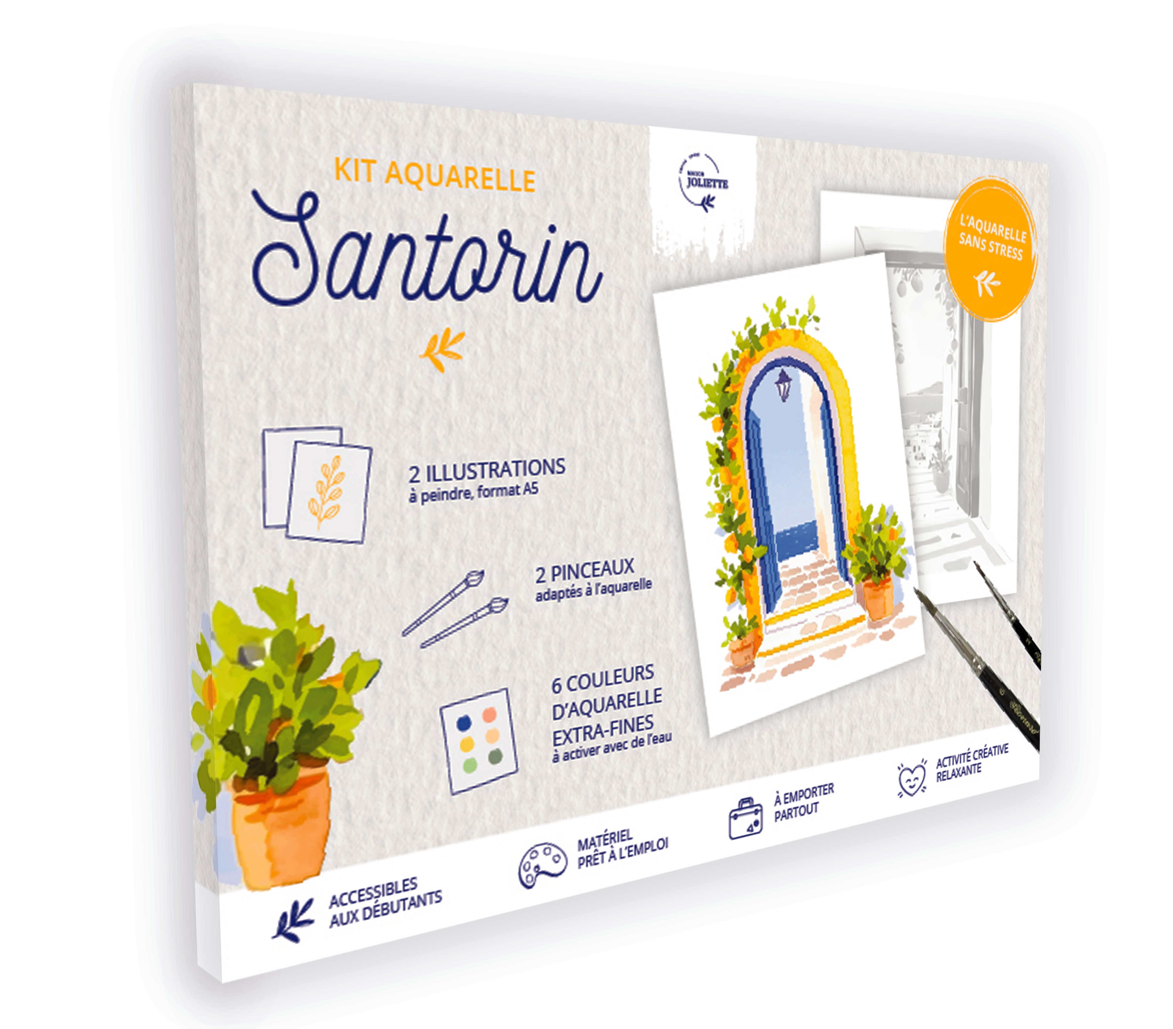 maison-joliette-santorin-aquarell-set-a5-mit-pinseln-anf-nger image 1