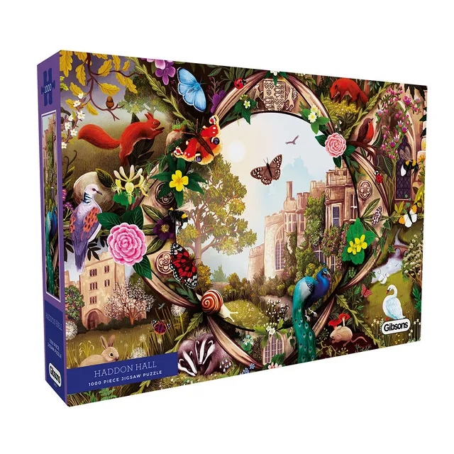gibsons-haddon-hall-puzzle-1000-teile-garten-pfau image 1