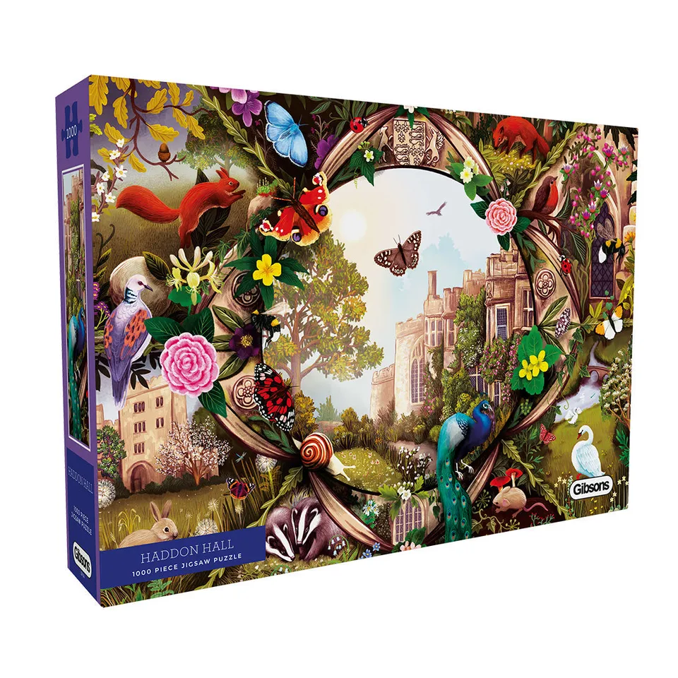 gibsons-haddon-hall-puzzle-1000-teile-garten-pfau image 1