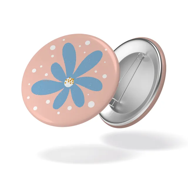 maison-joliette-badges-myosotis-capucine-button-fleur-bleue-32mm image 1