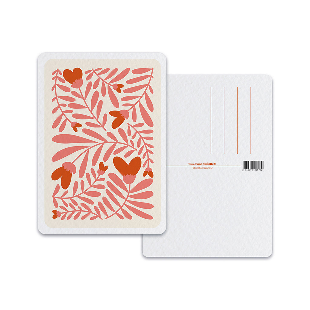 maison-joliette-cartes-postales-love-coeurs-roses-postkarte-a6 image 2