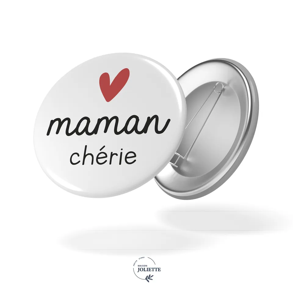 maison-joliette-badges-love-maman-ch-rie-button-32-mm-matt image 1