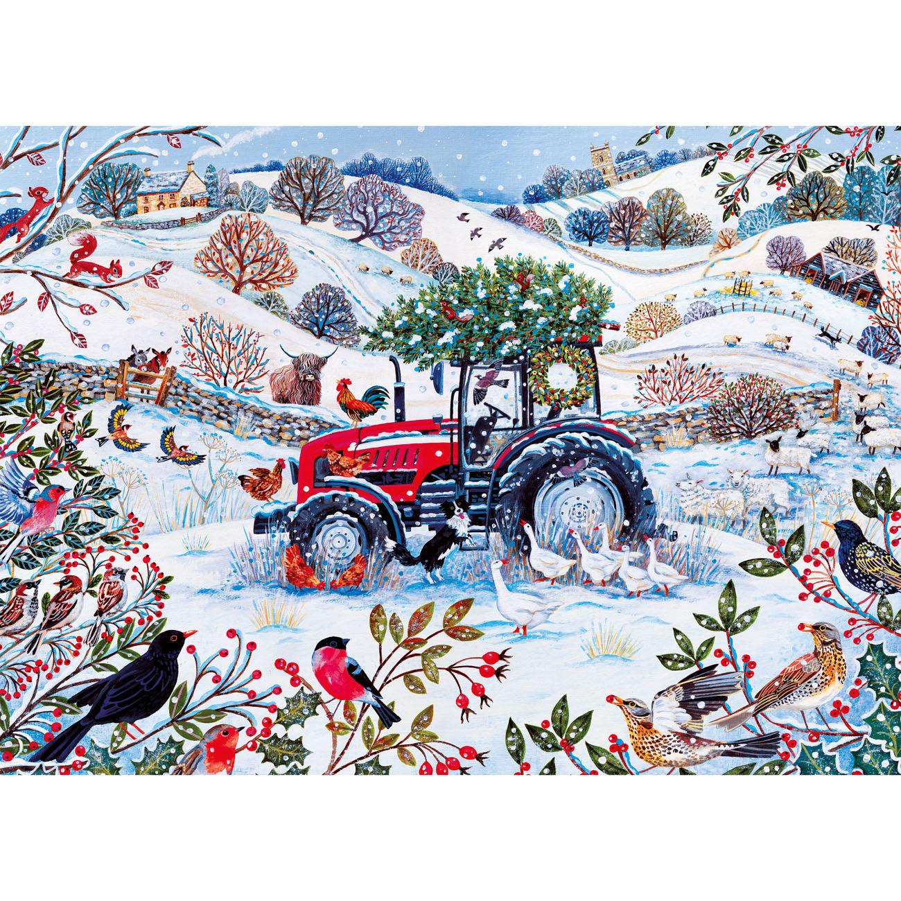 gibsons-festive-farm-puzzle-1000-teile-weihnachten-tiere image 8