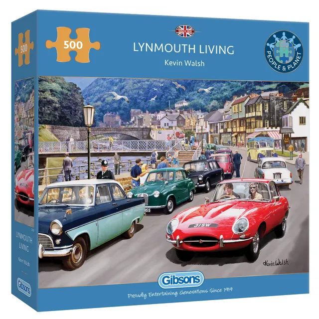 gibsons-lynmouth-living-puzzle-500-teile-oldtimer-autos image 1