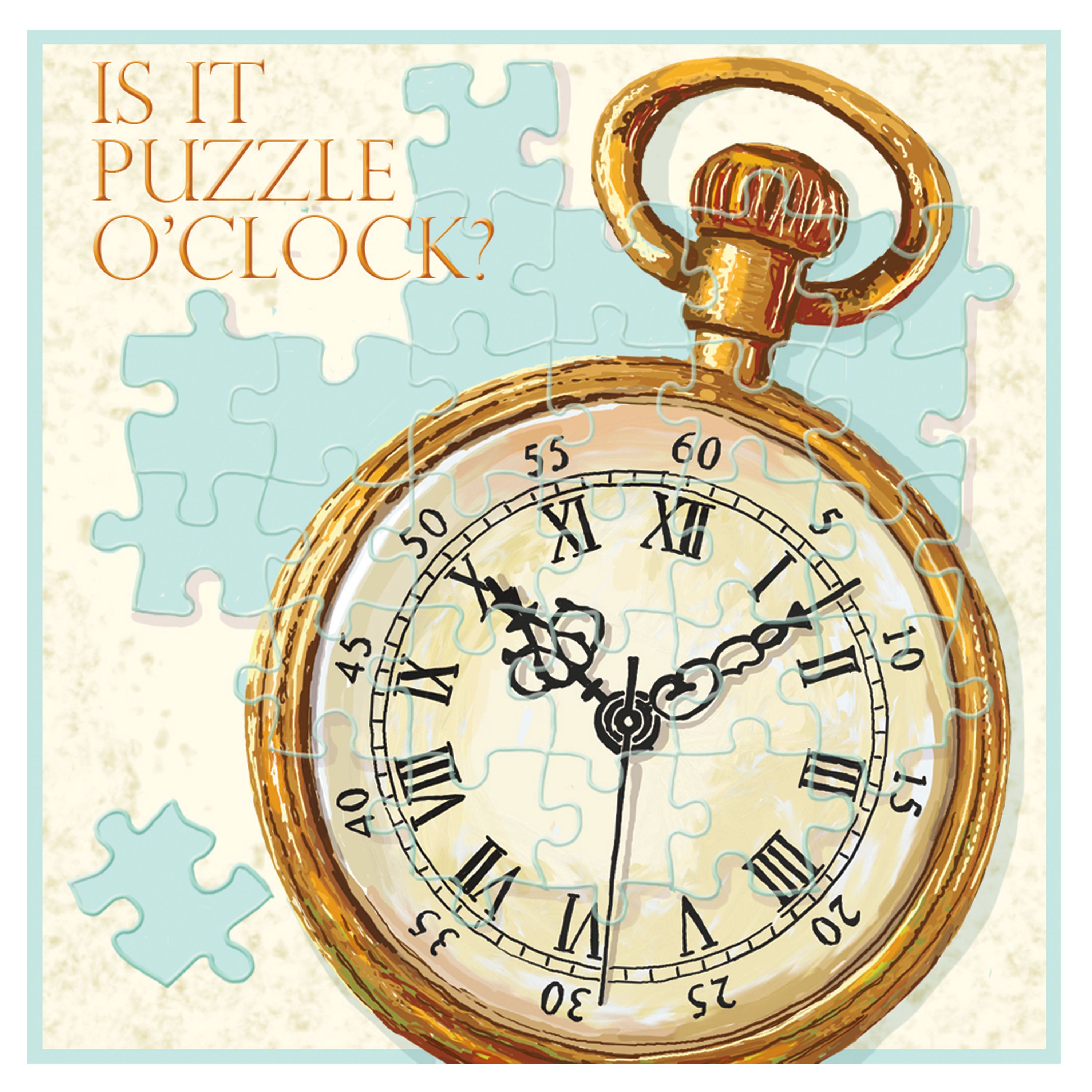 gibsons-puzzle-o-clock-gru-karte-15x15cm-puzzle image 2