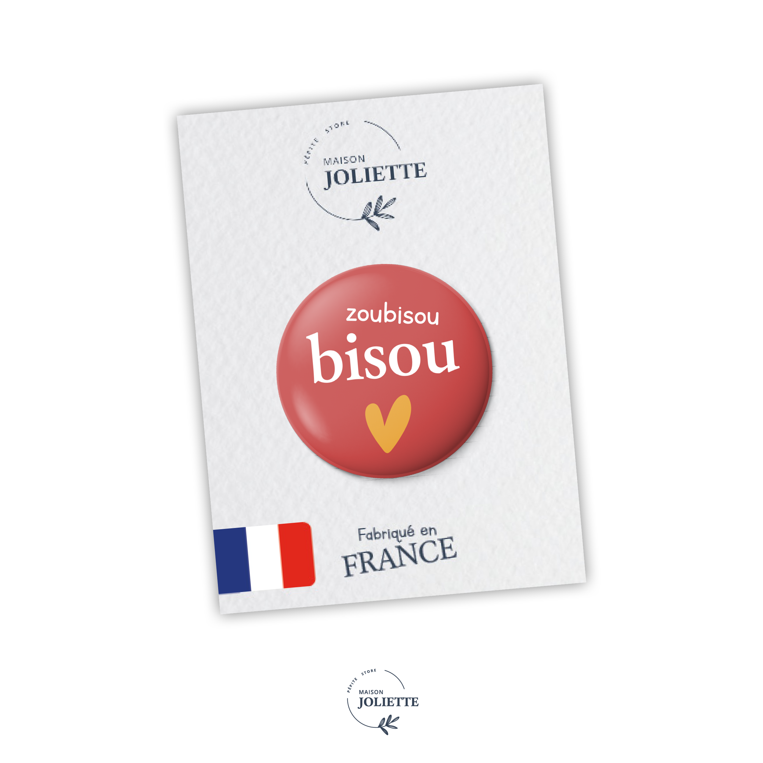 maison-joliette-zoubisou-bisou-badge-32-mm-anstecker-matt image 2