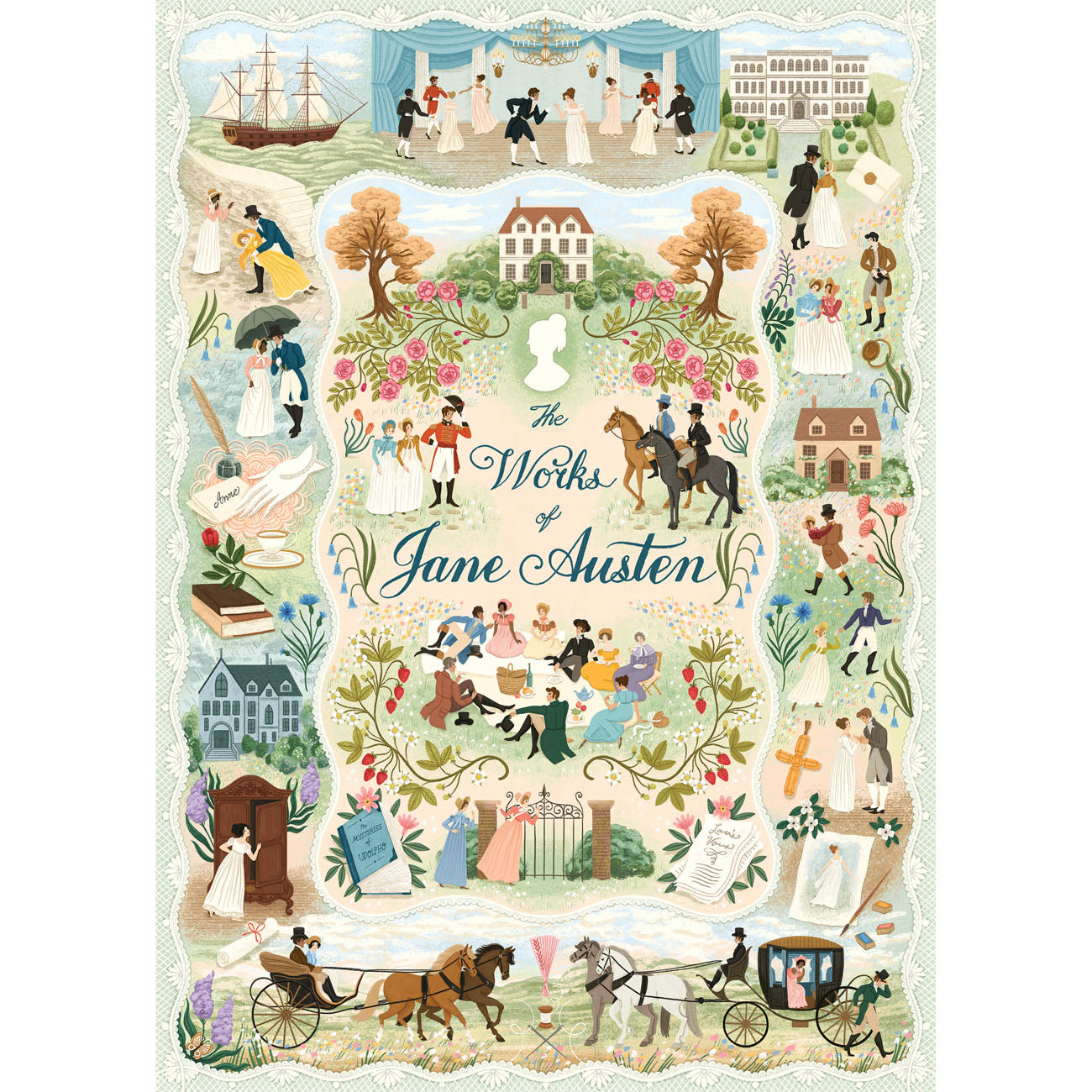 gibsons-stories-unbound-jane-austen-puzzle-1000-teile-mit-goldfolie image 4