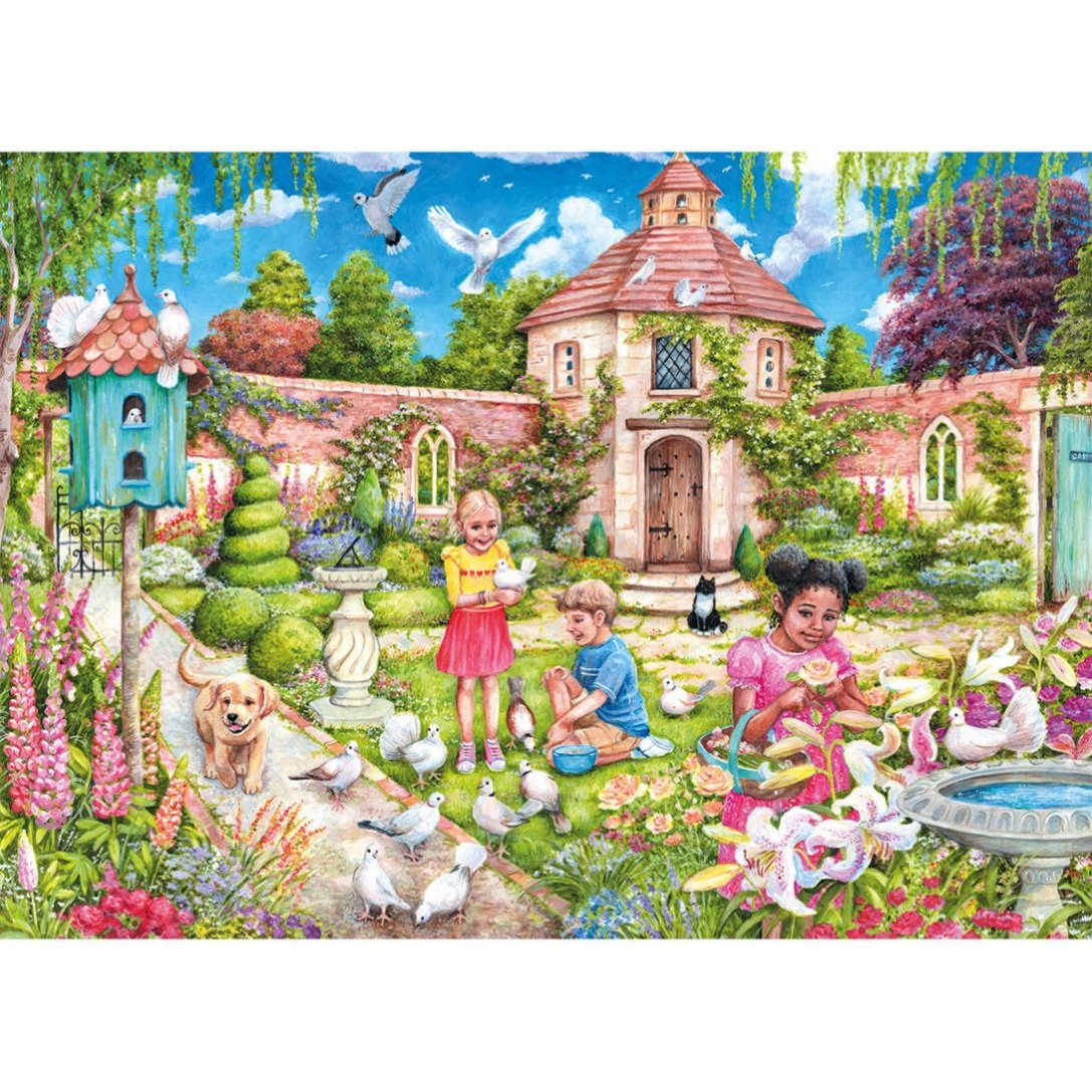 gibsons-the-dovecote-1000-teile-puzzle-garten-tauben image 7