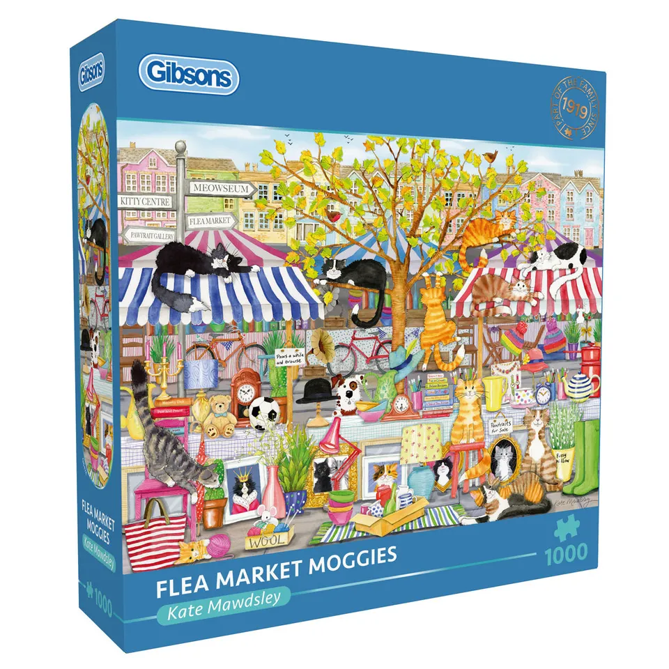 gibsons-flea-market-moggies-puzzle-1000-teile-katzen image 1
