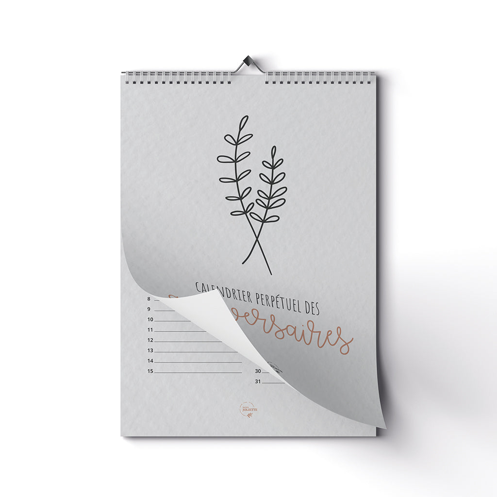 maison-joliette-calendrier-perp-tuel-geburtstagskalender-a4-floral image 1