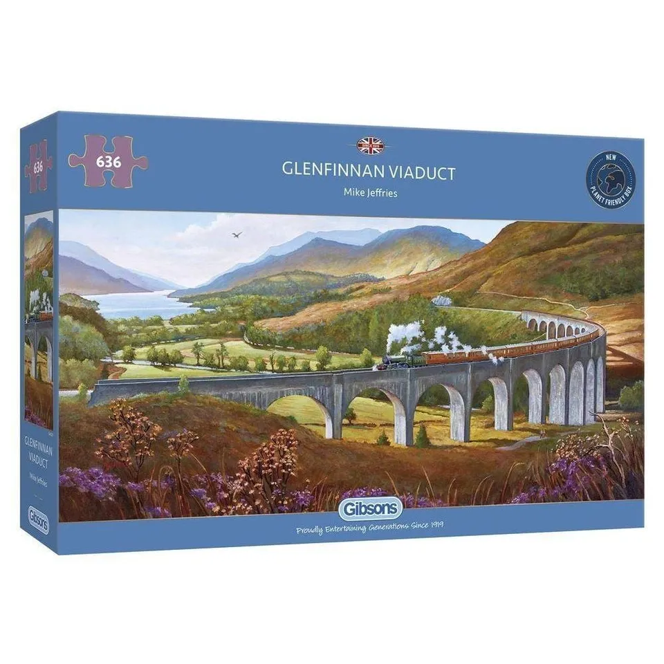 gibsons-glenfinnan-viaduct-636-teile-panorama-puzzle-zug image 1