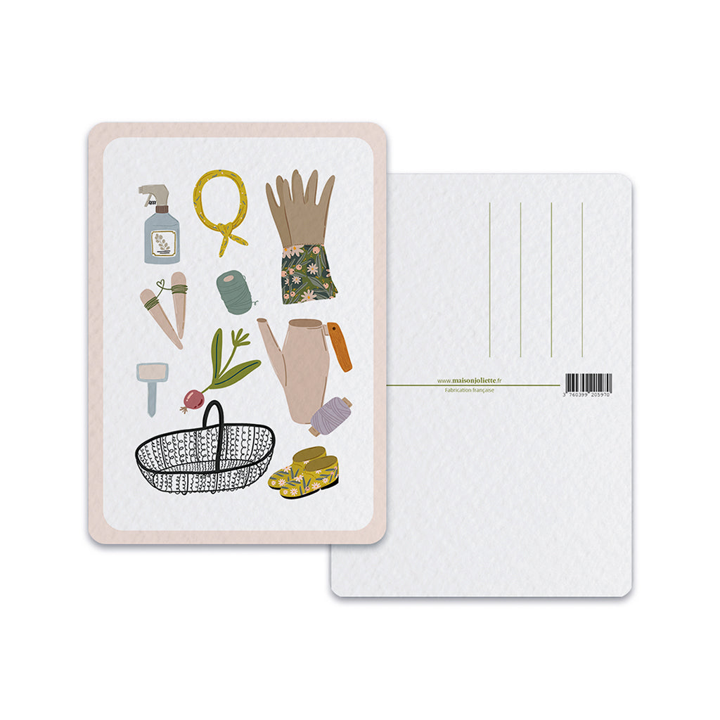 maison-joliette-jardin-secret-outils-postkarte-a6-mit-umschlag image 2