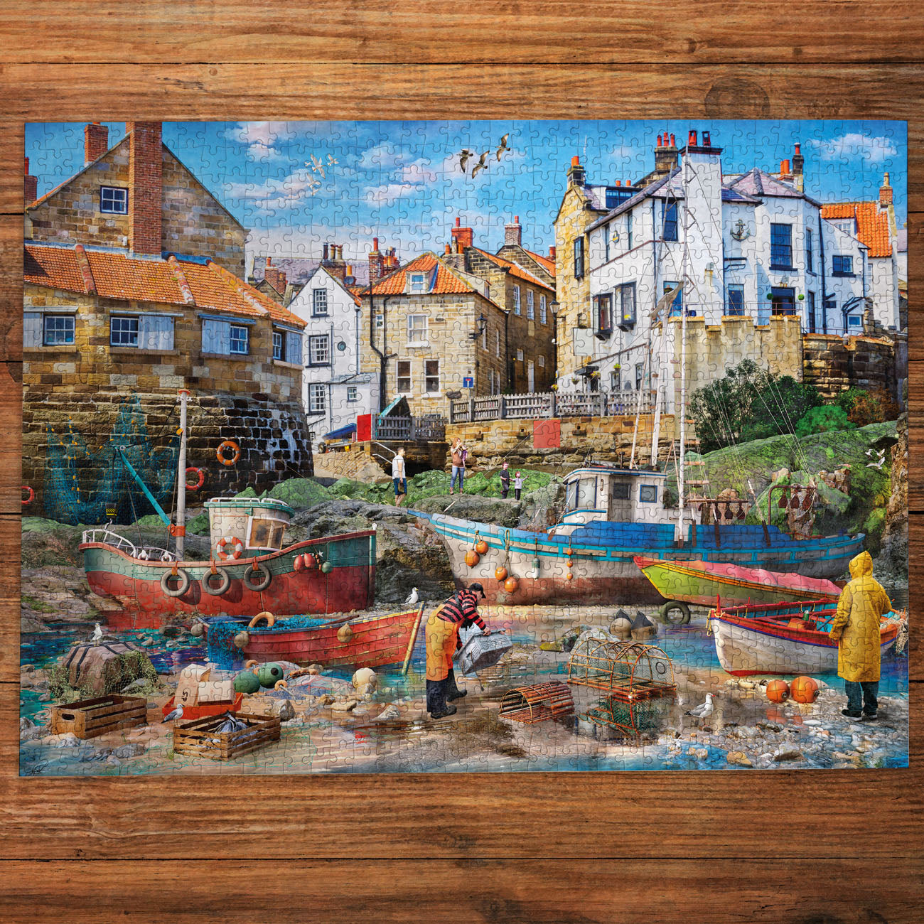 gibsons-fishermen-robin-hoods-bay-puzzle-1000-teile image 2
