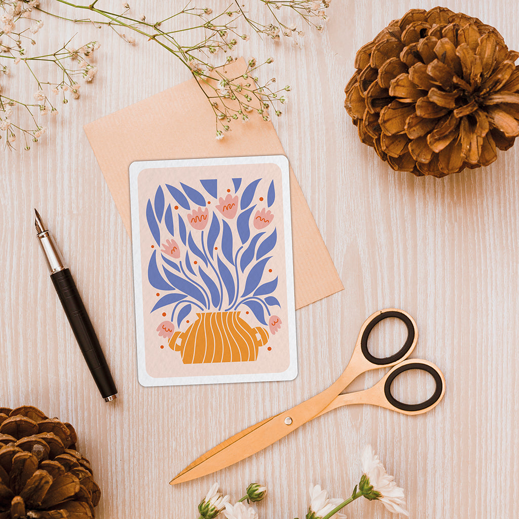 maison-joliette-floral-2-vase-orange-postkarte-blumen-10-5x14-8 image 5
