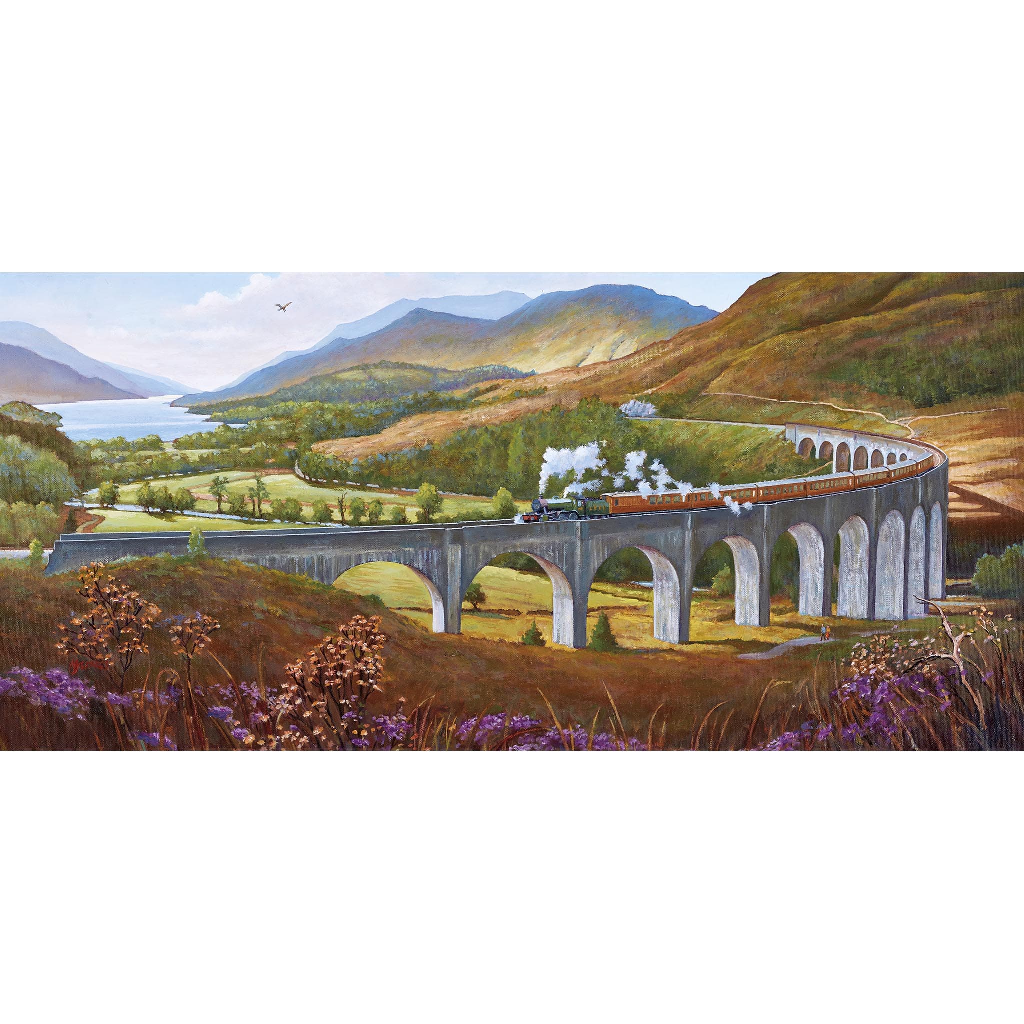 gibsons-glenfinnan-viaduct-636-teile-panorama-puzzle-zug image 2