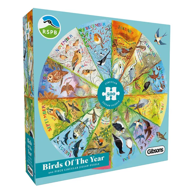 gibsons-rspb-birds-of-the-year-puzzle-rund-500-teile-v-gel image 1