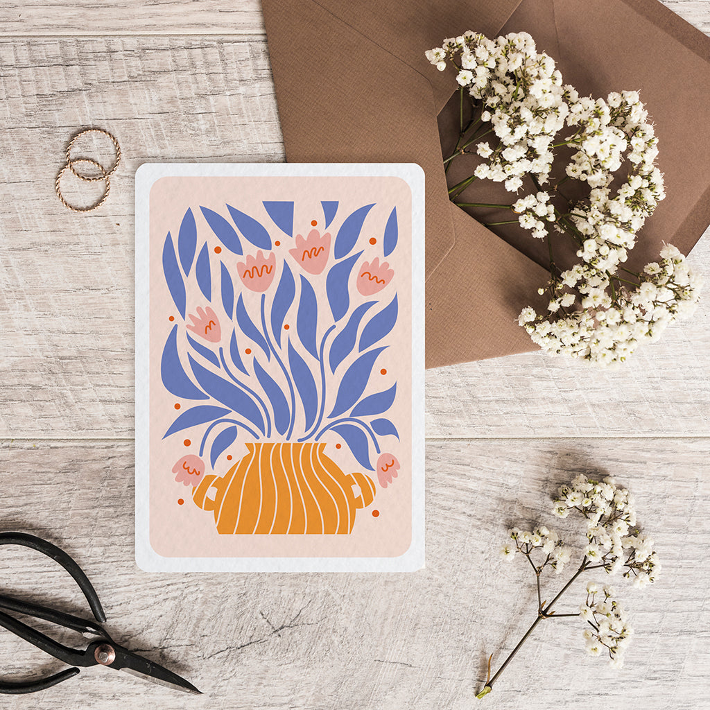 maison-joliette-floral-2-vase-orange-postkarte-blumen-10-5x14-8 image 7