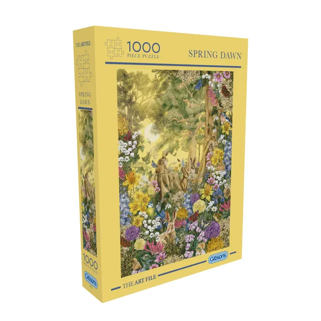 gibsons-spring-dawn-puzzle-1000-teile-hasen image 1
